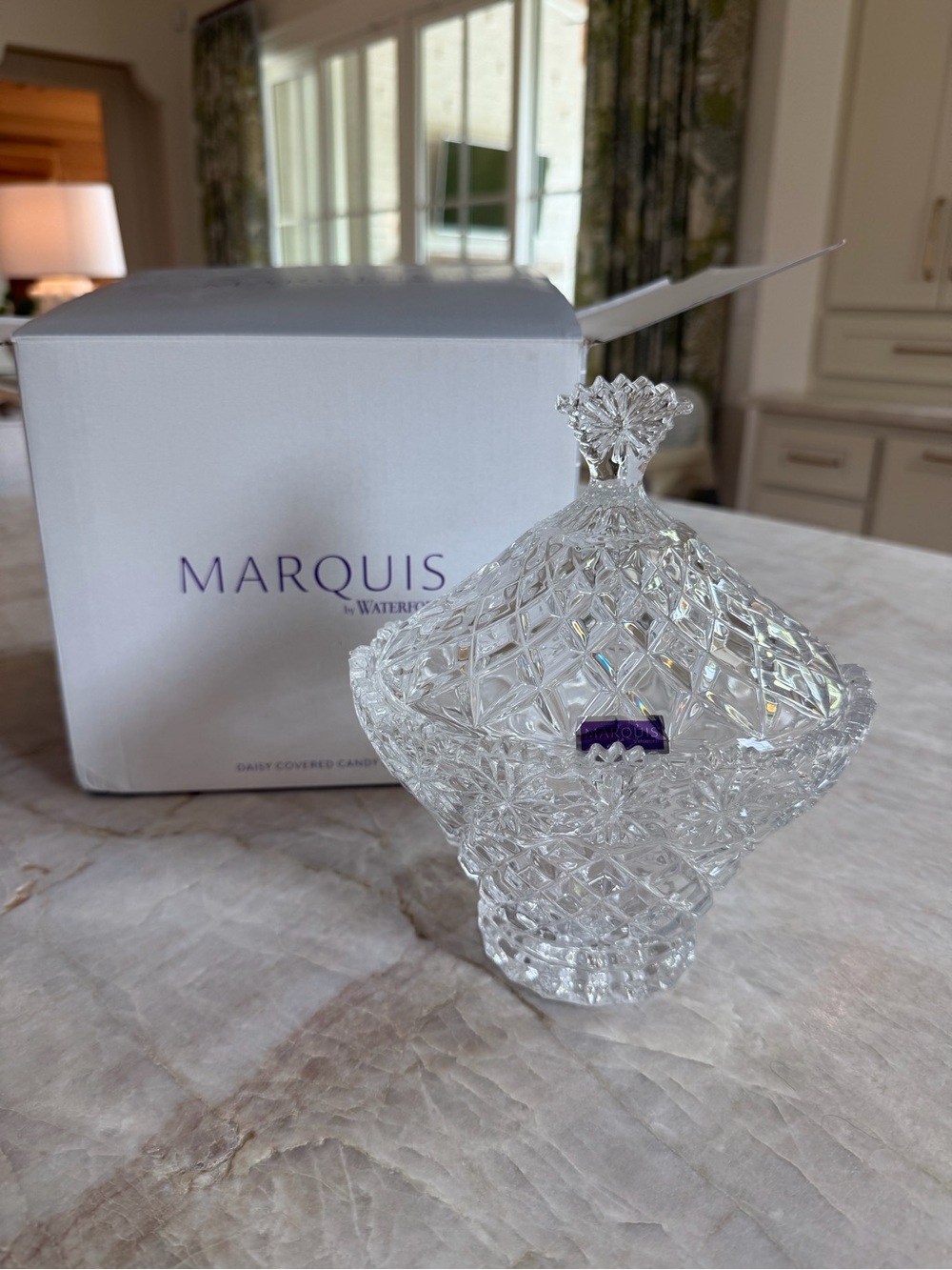 Waterford Crystal Clear Cut-Glass Lidded Candy Dish